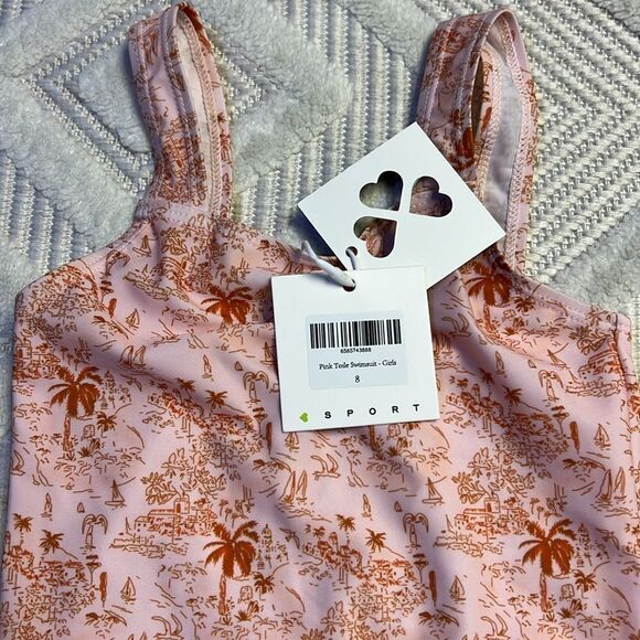 SPORT - Pink Toile Swimsuit - Picture 2 of 8